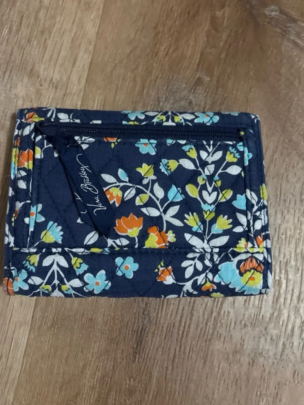 Vintage Vera Bradley Navy Floral Quilted Wallet